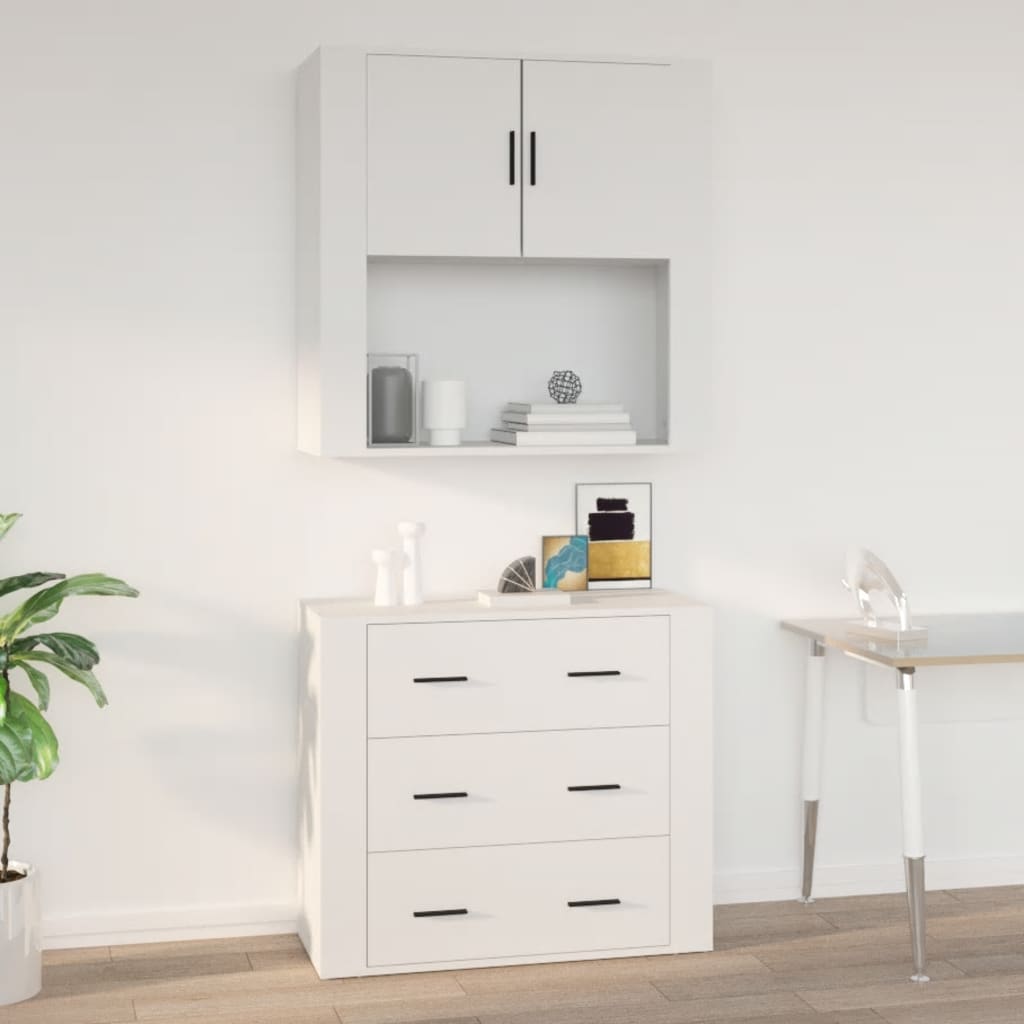 Berkfield Wall Cabinet White 80x33x80 cm Engineered Wood