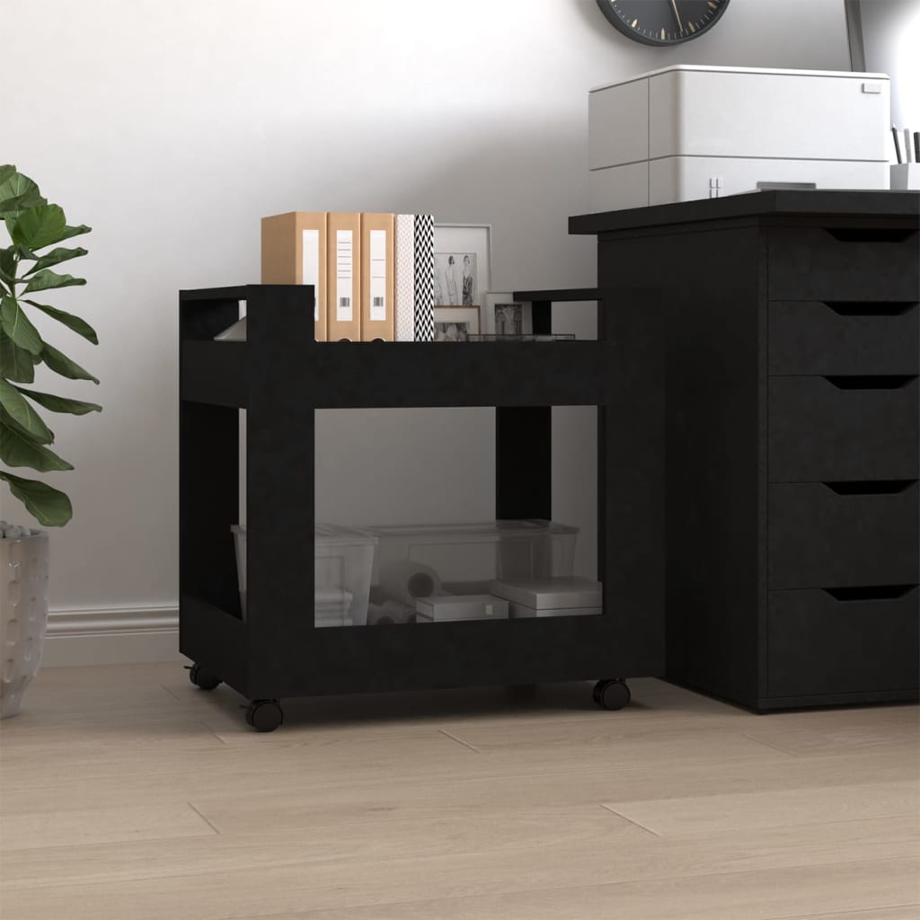 Berkfield Desk Trolley Black 60x45x60 cm Engineered Wood