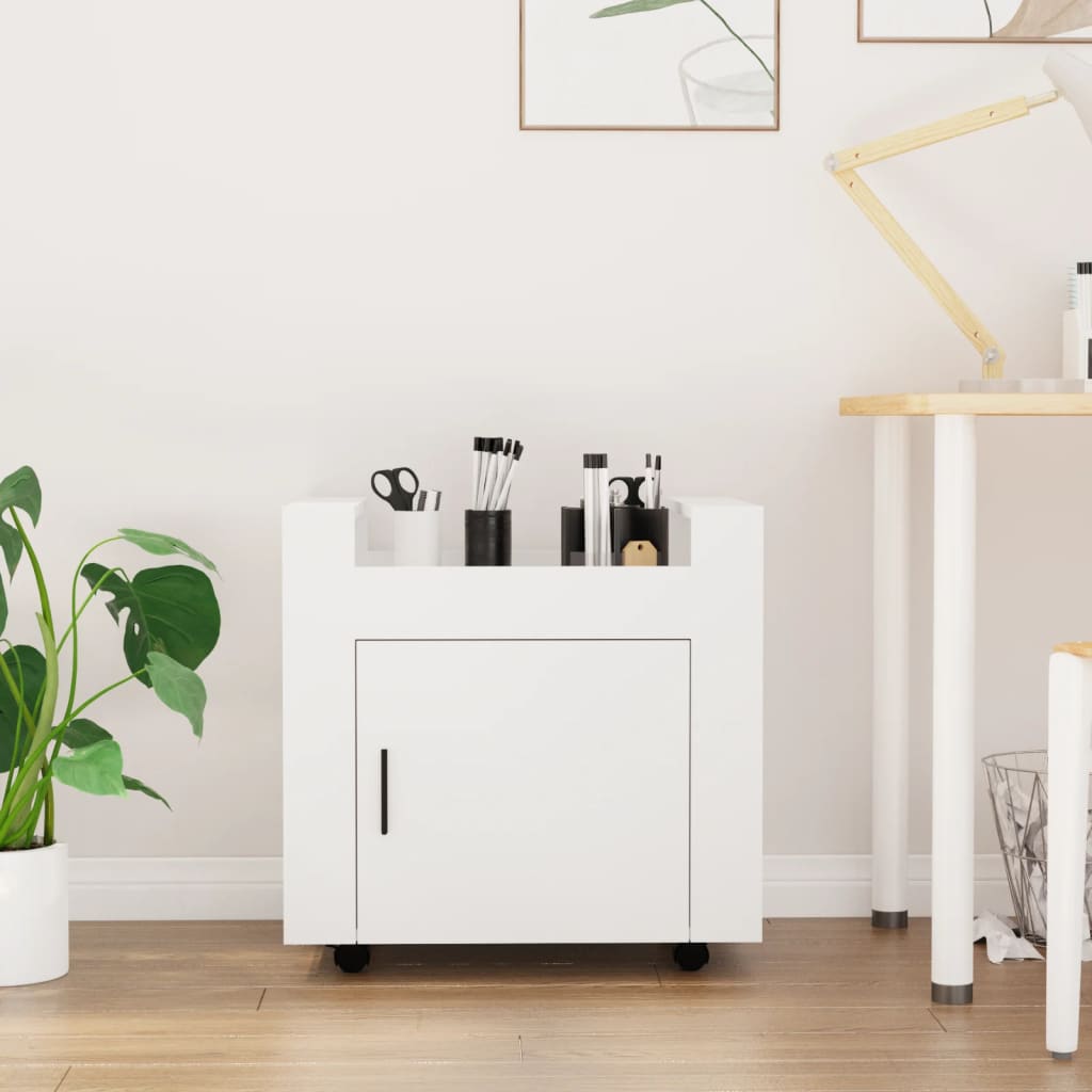 Berkfield Desk Trolley White 60x45x60 cm Engineered Wood