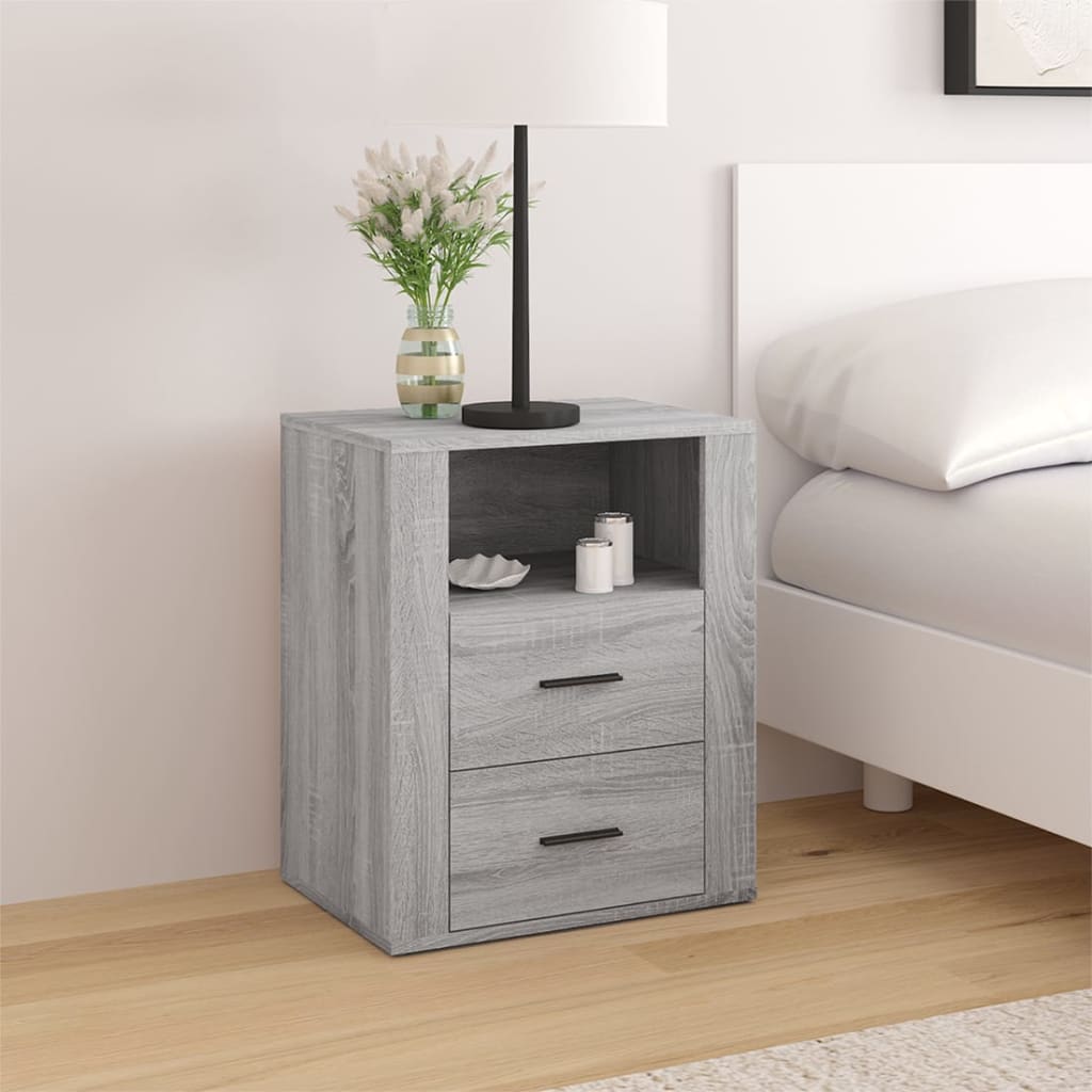 Berkfield Bedside Cabinet Grey Sonoma 50x36x60 cm Engineered Wood