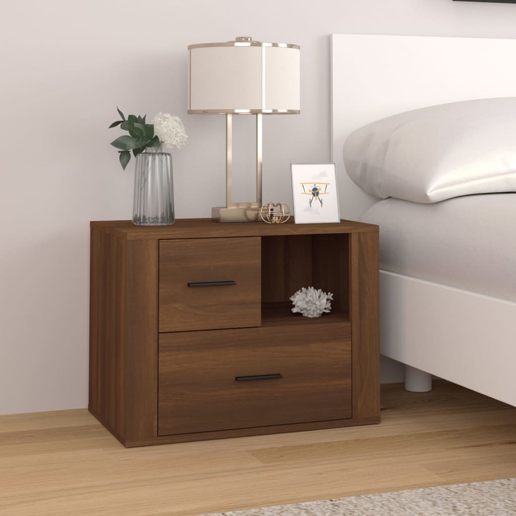 Berkfield Bedside Cabinet Brown Oak 60x36x45 cm Engineered Wood