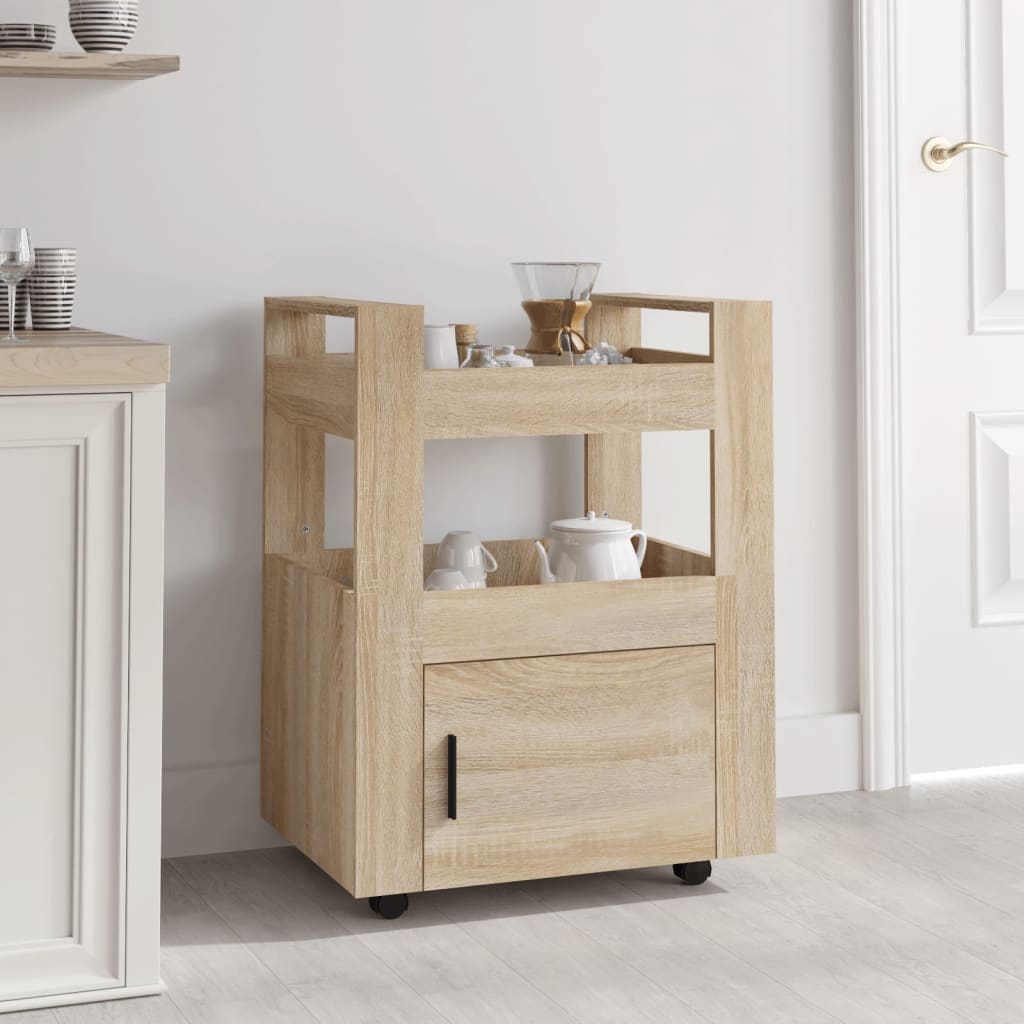 Berkfield Kitchen Trolley Sonoma Oak 60x45x80 cm Engineered Wood