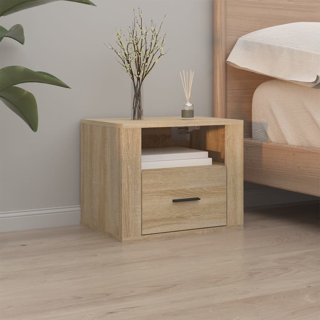 Berkfield Wall-mounted Bedside Cabinet Sonoma Oak 50x36x40 cm