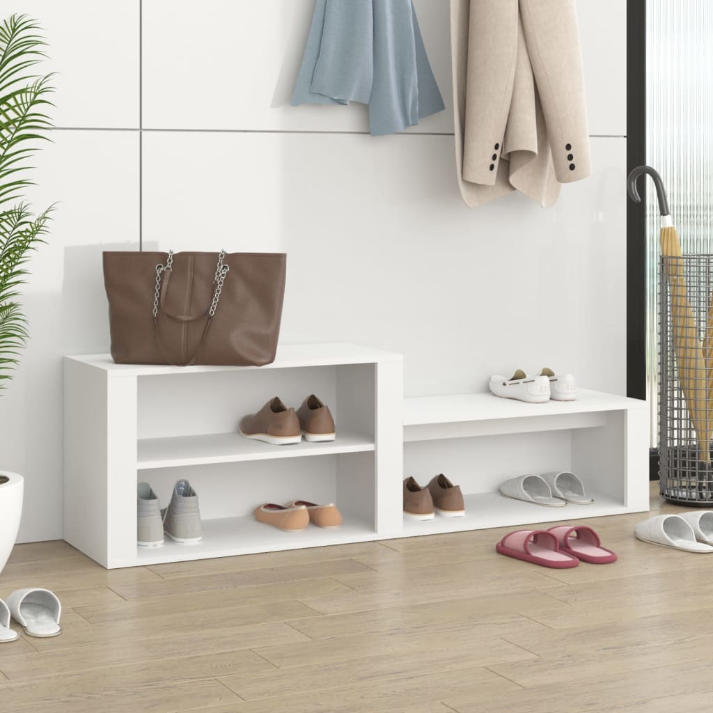 Berkfield Shoe Cabinet White 150x35x45 cm Engineered Wood