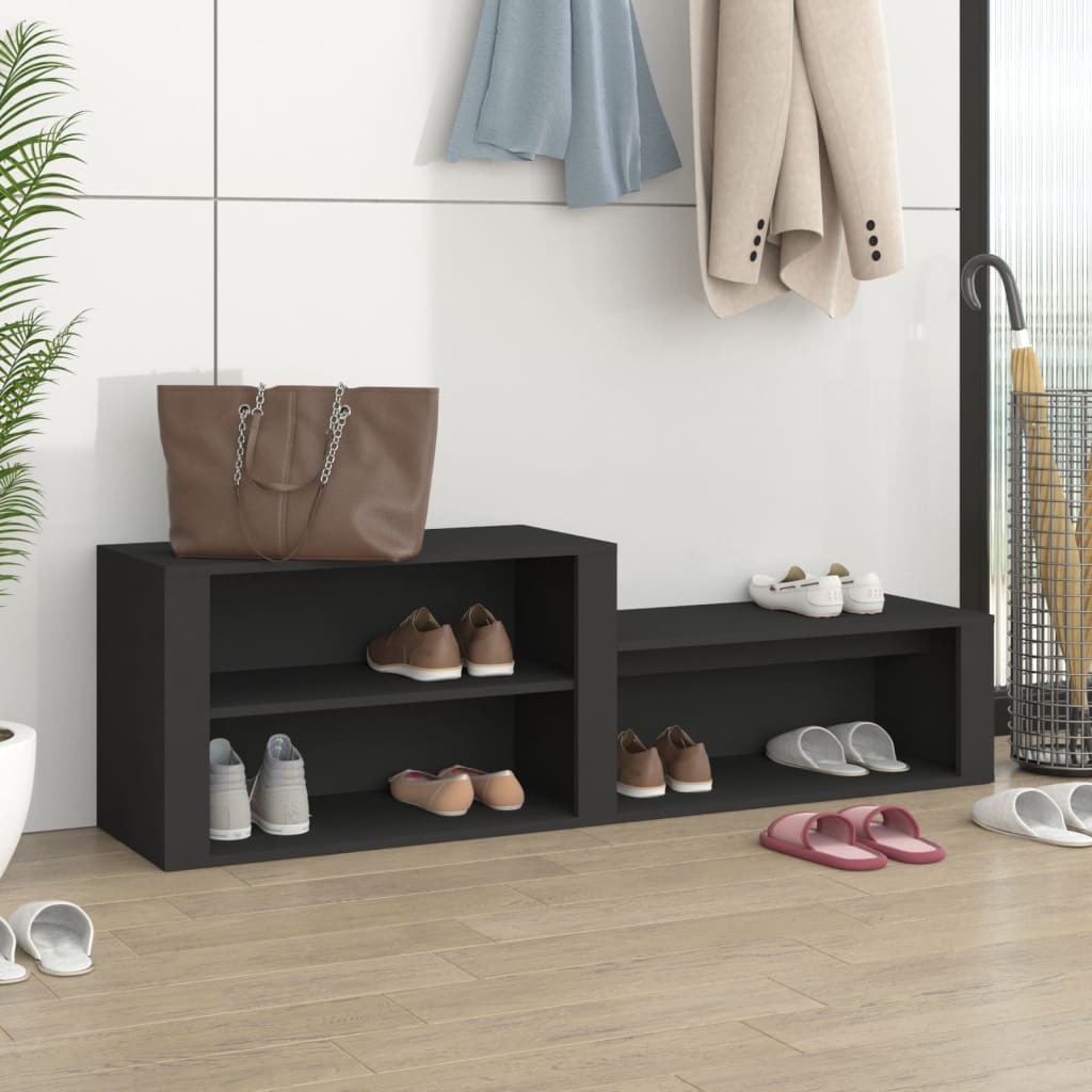 Berkfield Shoe Cabinet Black 150x35x45 cm Engineered Wood