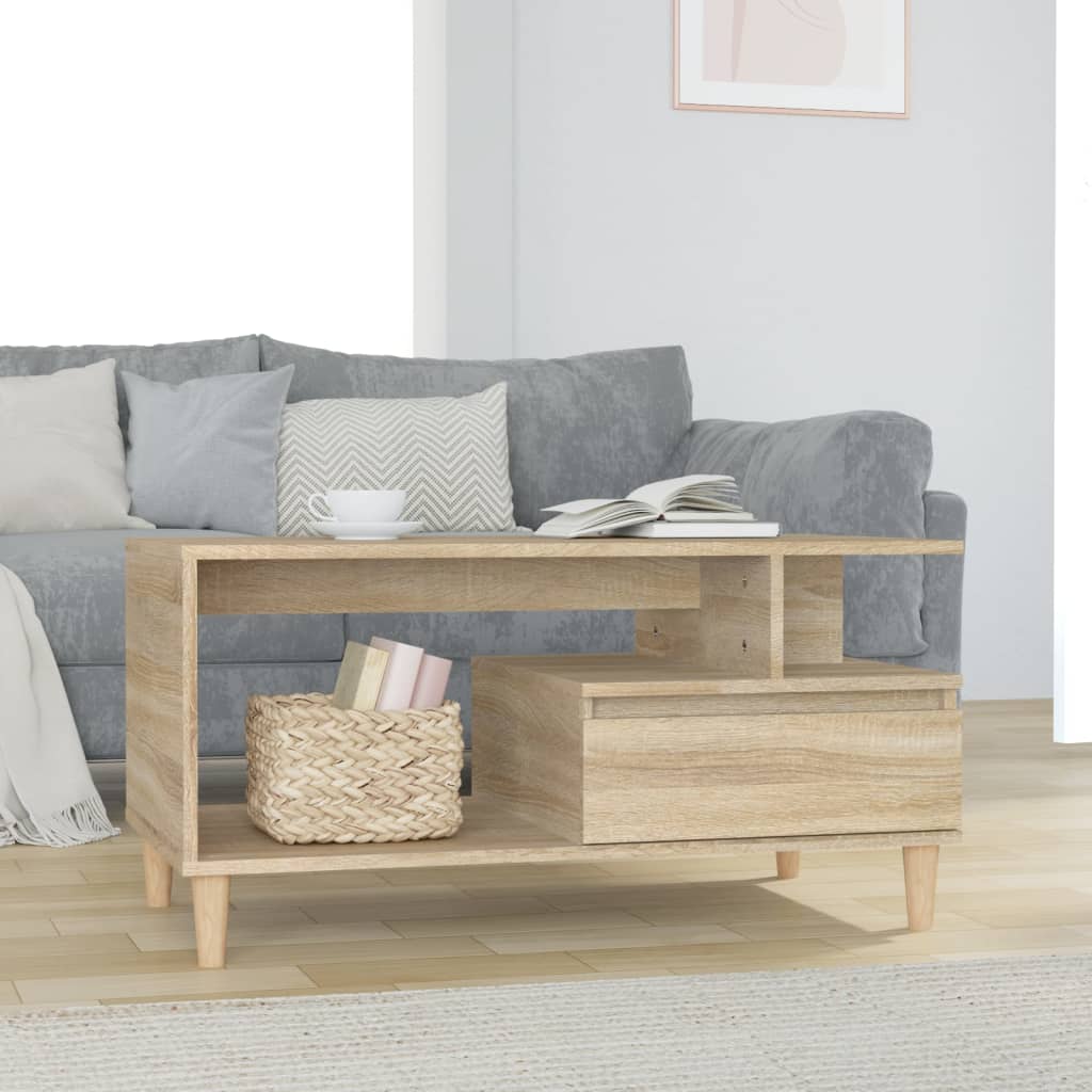 Berkfield Coffee Table Sonoma Oak 90x49x45 cm Engineered Wood
