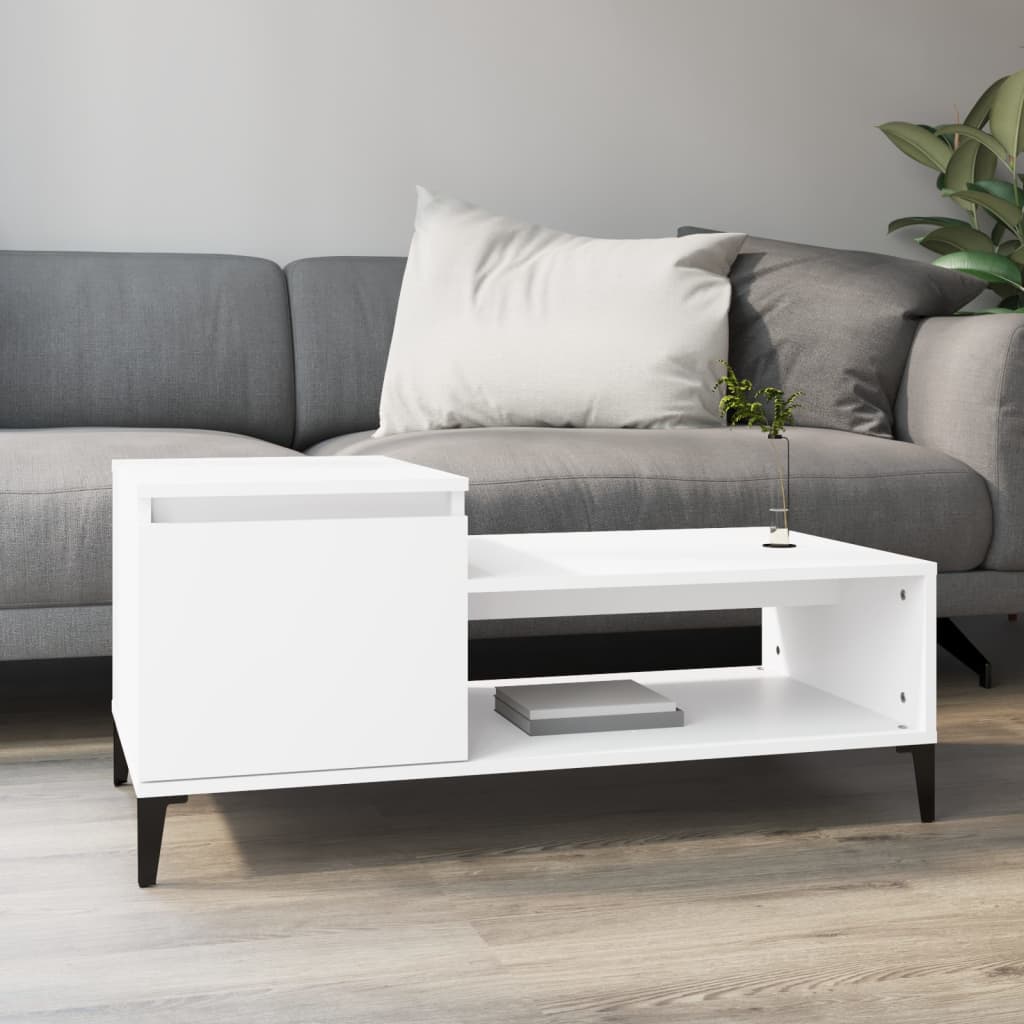 Berkfield Coffee Table White 100x50x45 cm Engineered Wood