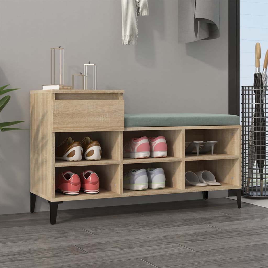 Berkfield Shoe Cabinet Sonoma Oak 102x36x60 cm Engineered Wood