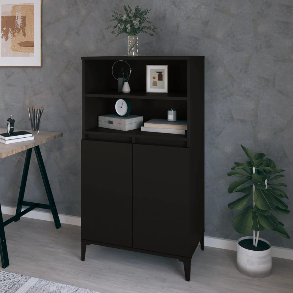Berkfield Highboard Black 60x36x110 cm Engineered Wood
