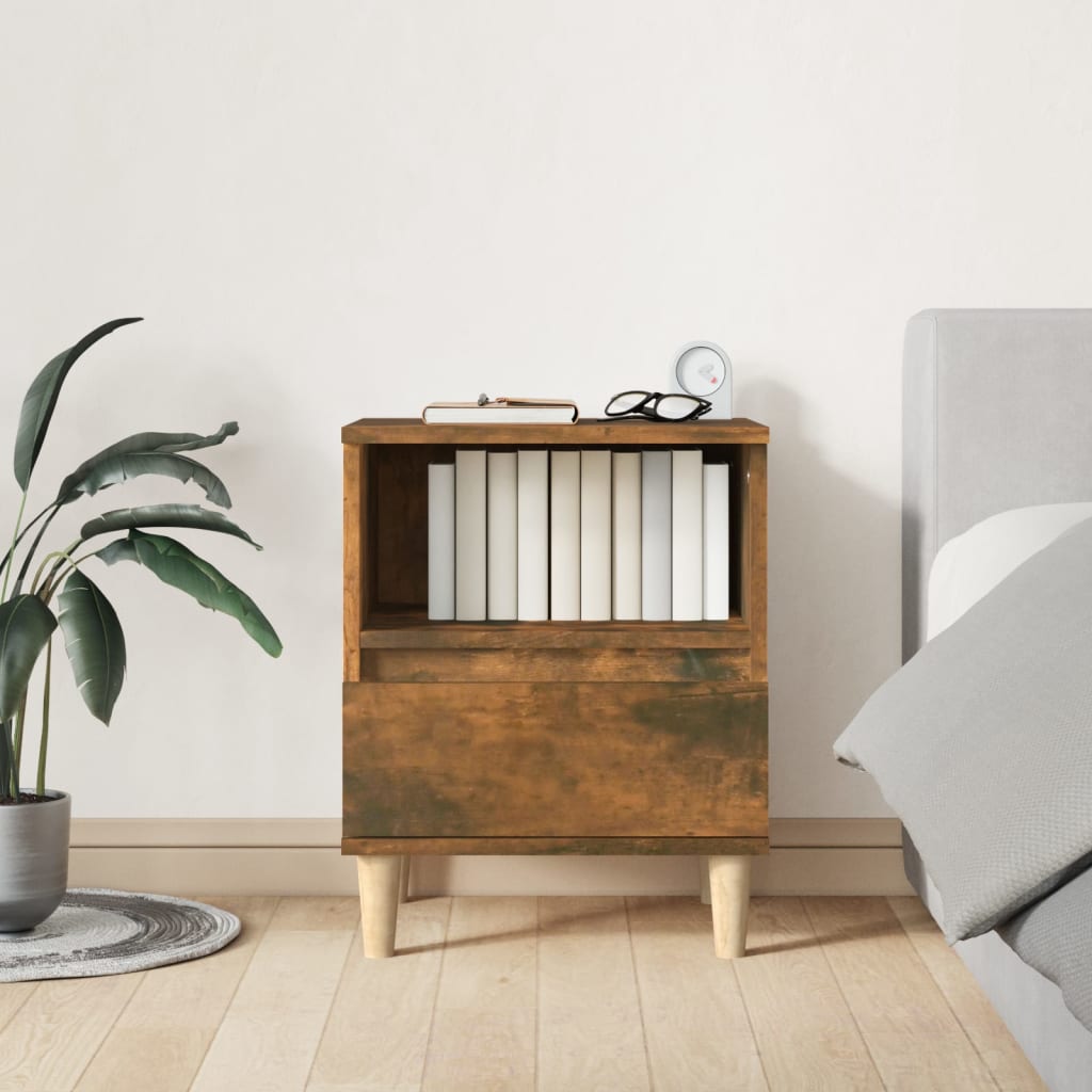 Berkfield Bedside Cabinet Smoked Oak 40x35x50 cm