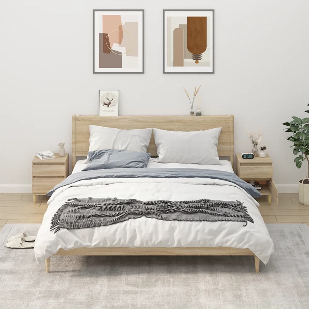 Berkfield Bedside Cabinets 2 pcs Sonoma Oak 40x35x50 cm