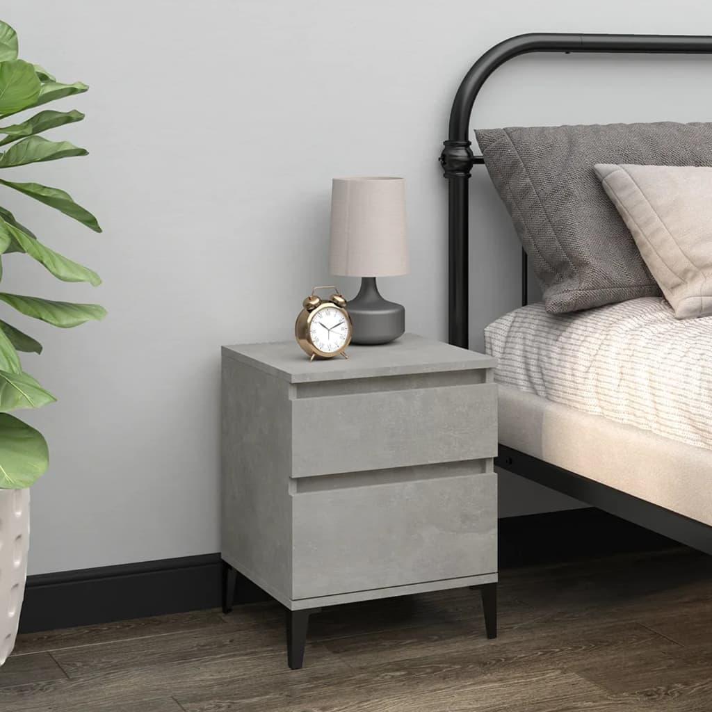 Berkfield Bedside Cabinet Concrete Grey 40x35x50 cm
