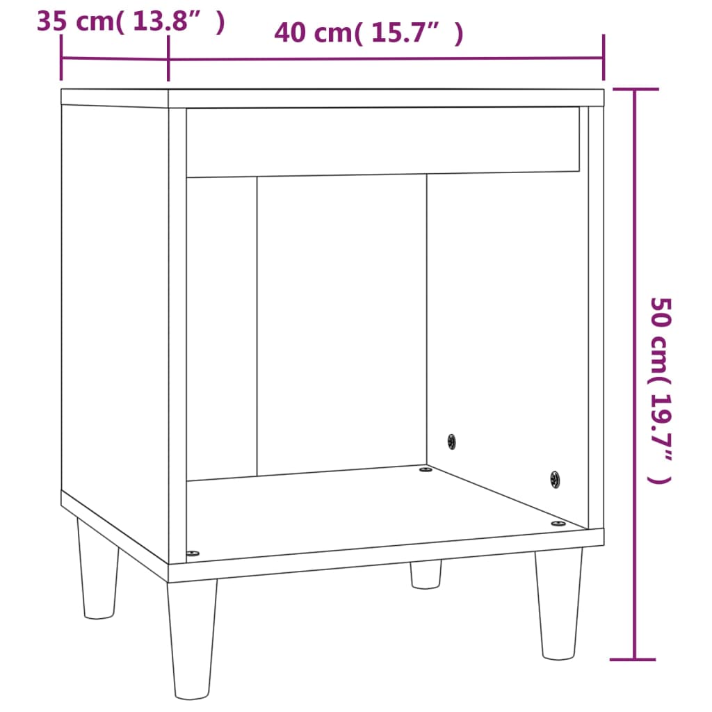 Berkfield Bedside Cabinet High Gloss White 40x35x50 cm Engineered Wood