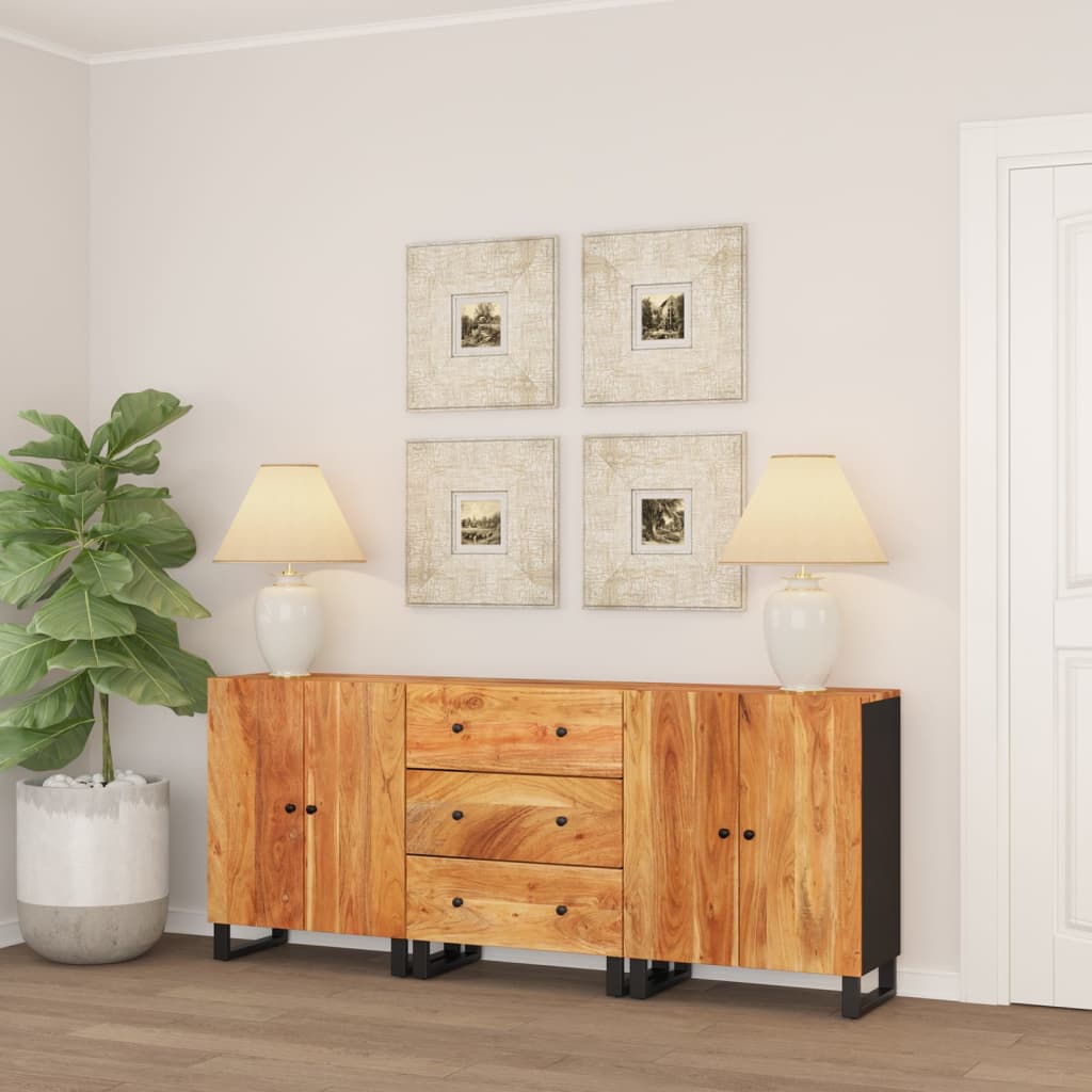 Berkfield 3 Piece Sideboards Solid Wood Acacia