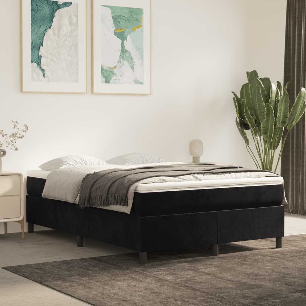 Berkfield Box Spring Bed Frame Black 135x190 cm 4FT6 Double Velvet