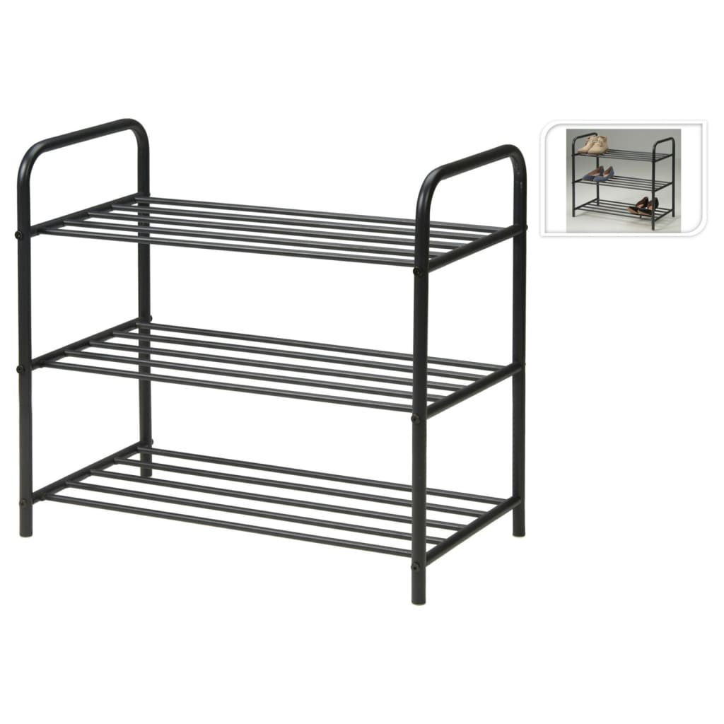 Storage Solutions Shoe Rack with 3 Levels 58x34x66 cm