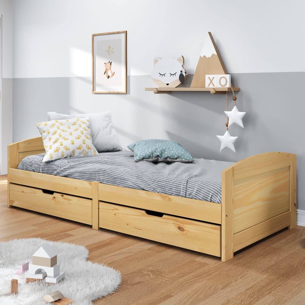 Berkfield Day Bed with 2 Drawers IRUN 90x200 cm Solid Wood Pine