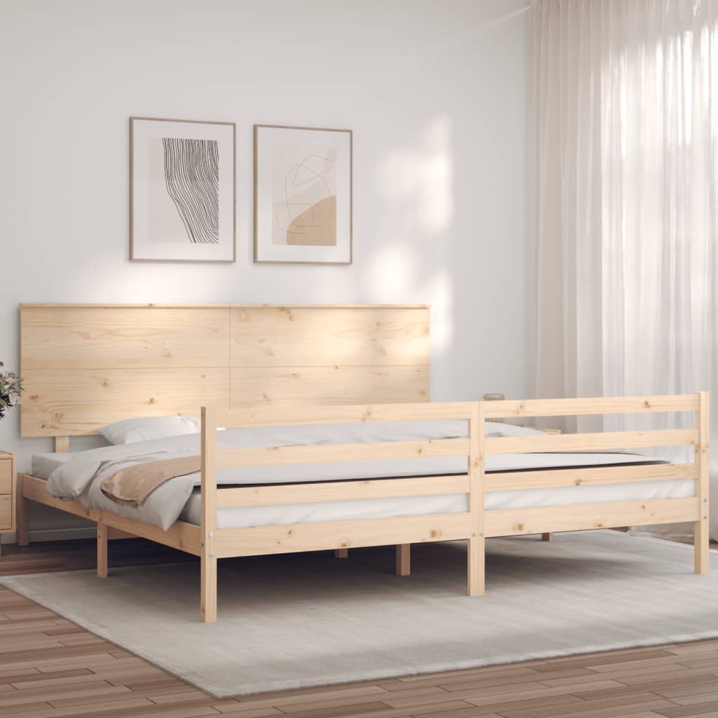 Berkfield Bed Frame with Headboard 200x200 cm Solid Wood