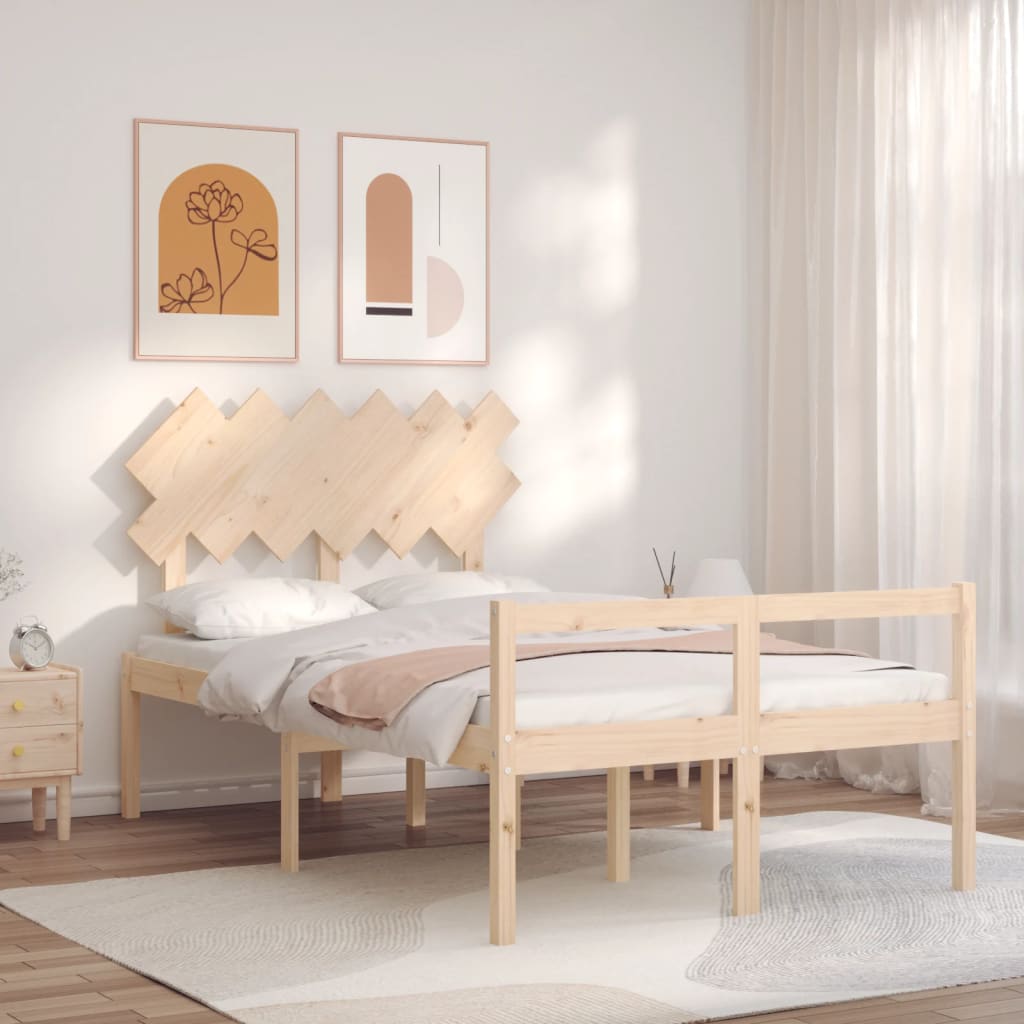 Berkfield Bed Frame with Headboard 120x200 cm Solid Wood