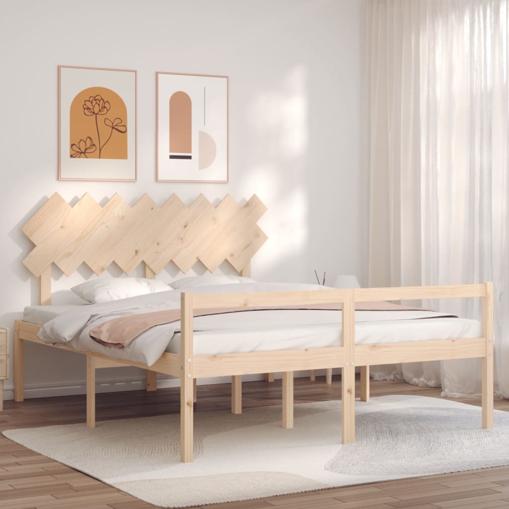 Berkfield Bed Frame with Headboard 160x200 cm Solid Wood