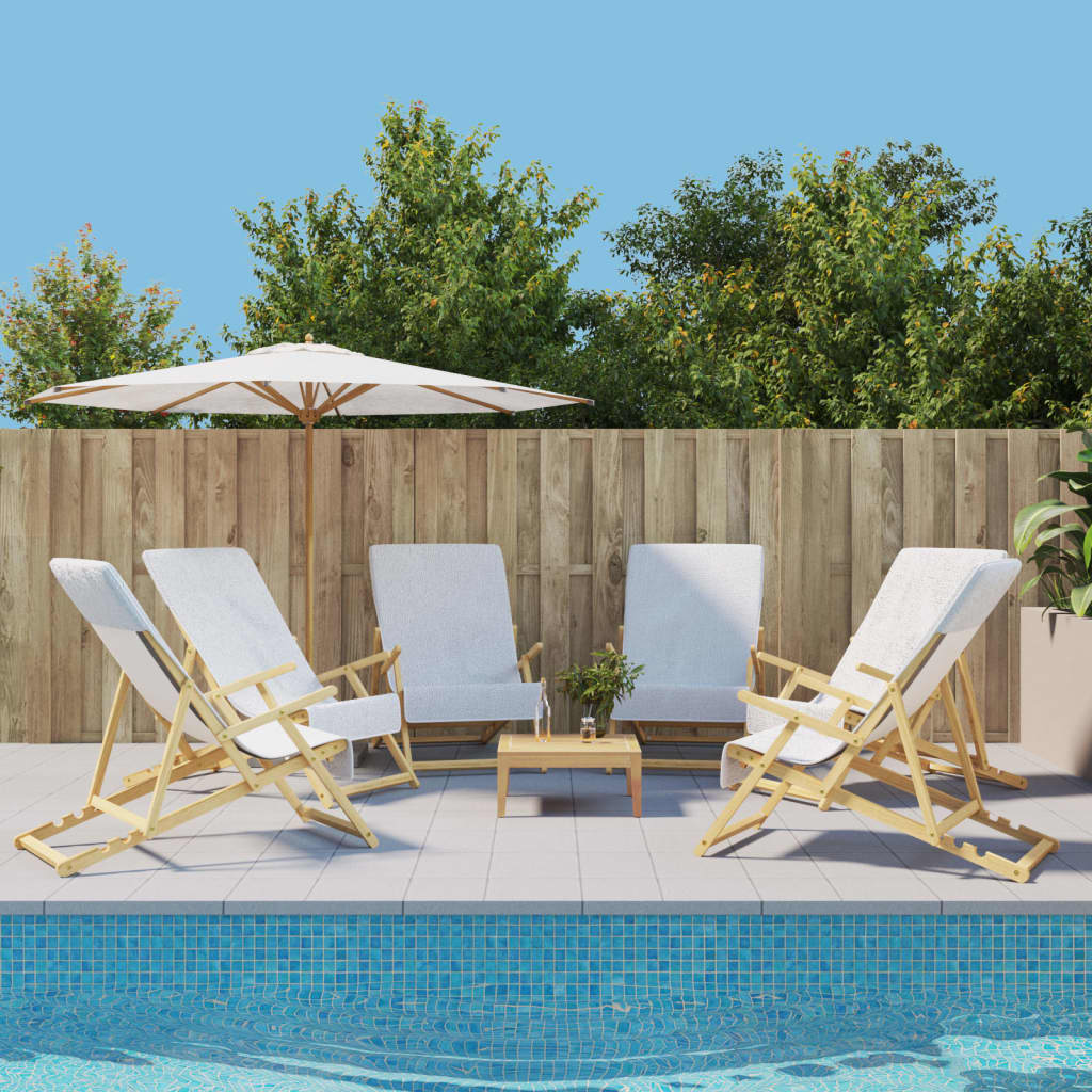 Berkfield Beach Towels 6 pcs White 60x135 cm Fabric 400 GSM