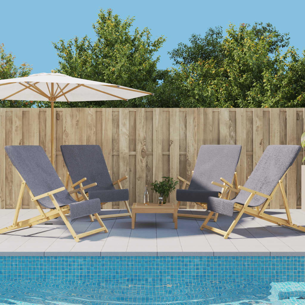 Berkfield Beach Towels 4 pcs Anthracite 60x135 cm Fabric 400 GSM