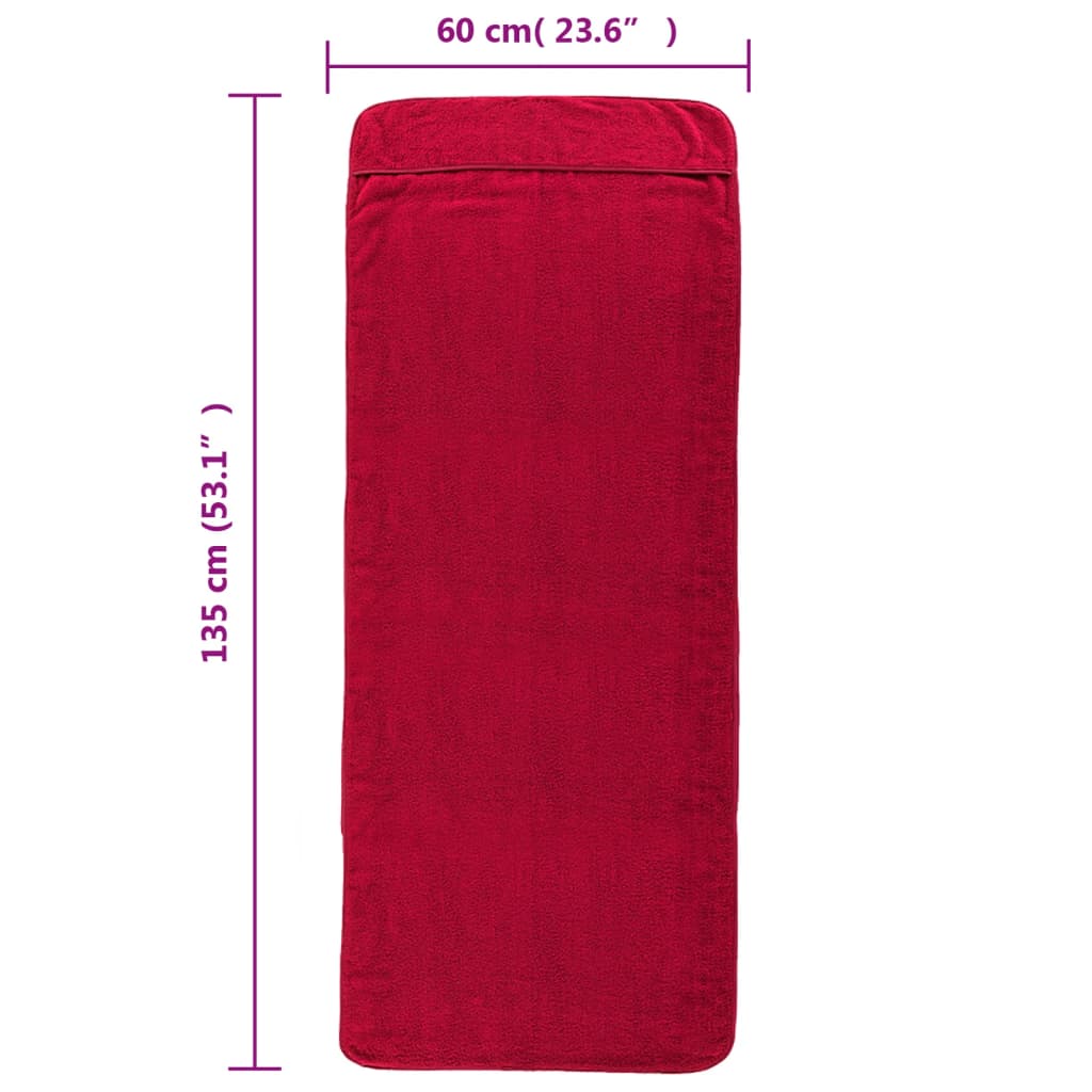Berkfield Beach Towels 4 pcs Burgundy 60x135 cm Fabric 400 GSM