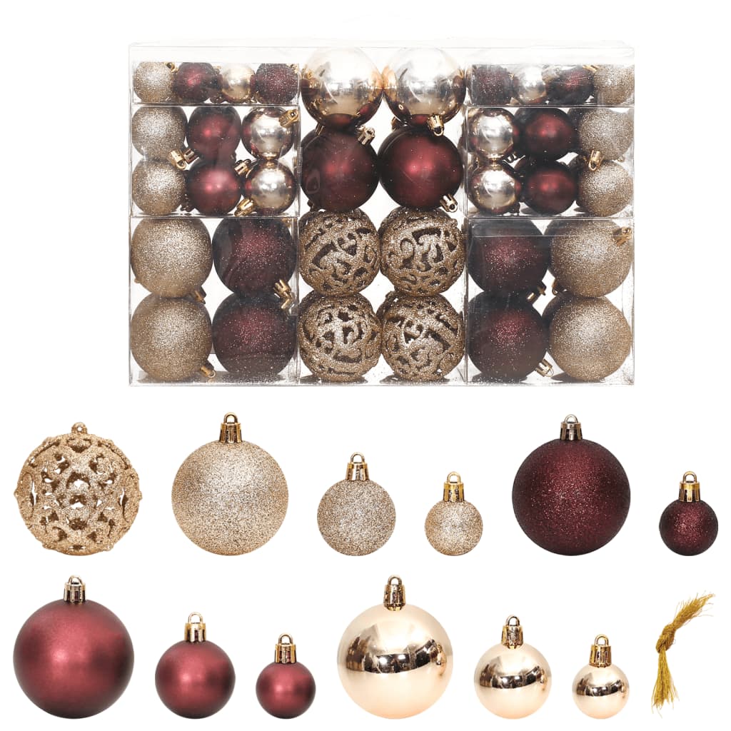 Berkfield Christmas Baubles 100 pcs Champagne and Brown 3 / 4 / 6 cm