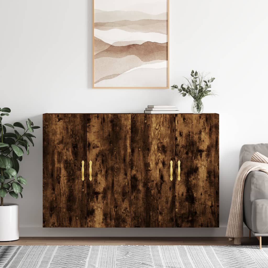 Berkfield Wall Mounted Cabinets 2 pcs Smoked Oak 69.5x34x90 cm