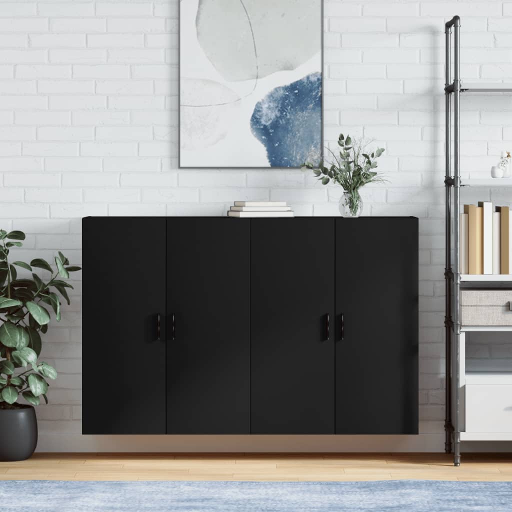 Berkfield Wall Mounted Cabinets 2 pcs Black 69.5x34x90 cm