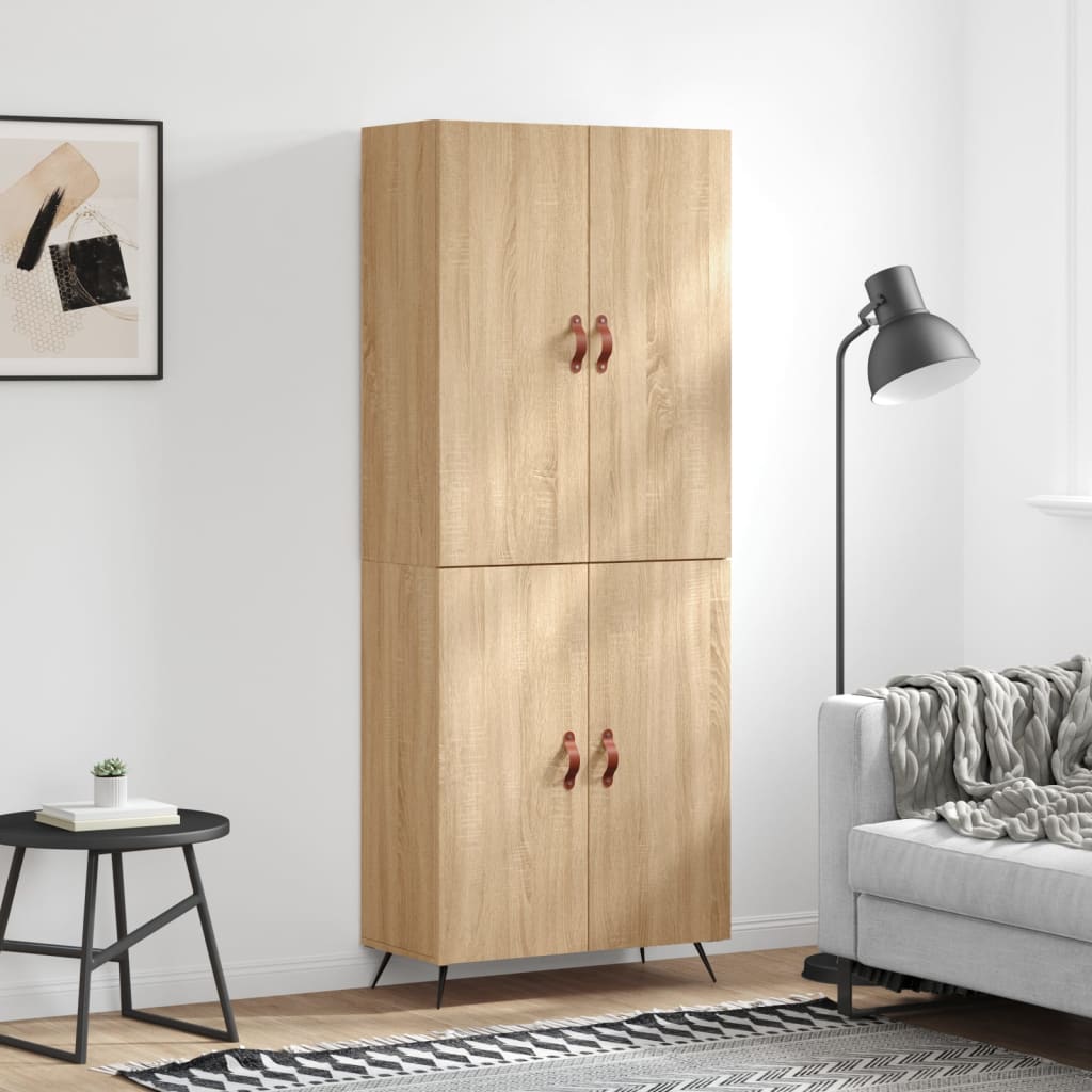Berkfield Highboard Sonoma Oak 69.5x34x180 cm Engineered Wood