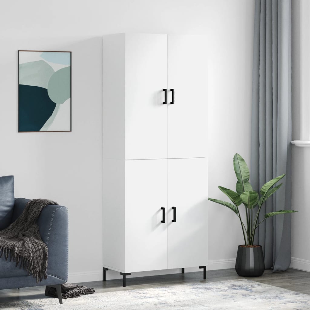 Berkfield Highboard White 69.5x34x180 cm Engineered Wood