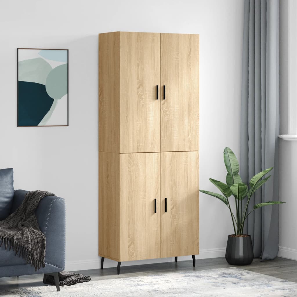 Berkfield Highboard Sonoma Oak 69.5x34x180 cm Engineered Wood