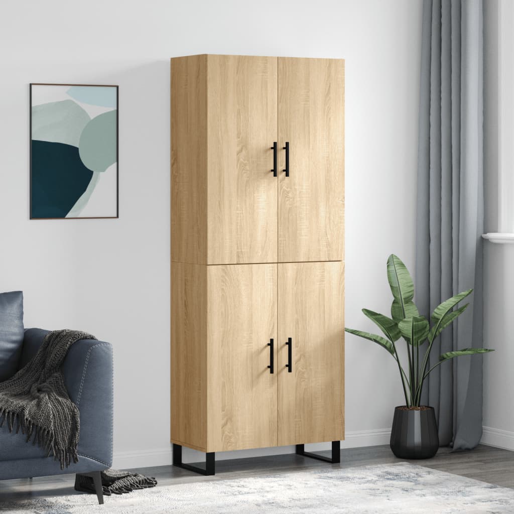 Berkfield Highboard Sonoma Oak 69.5x34x180 cm Engineered Wood