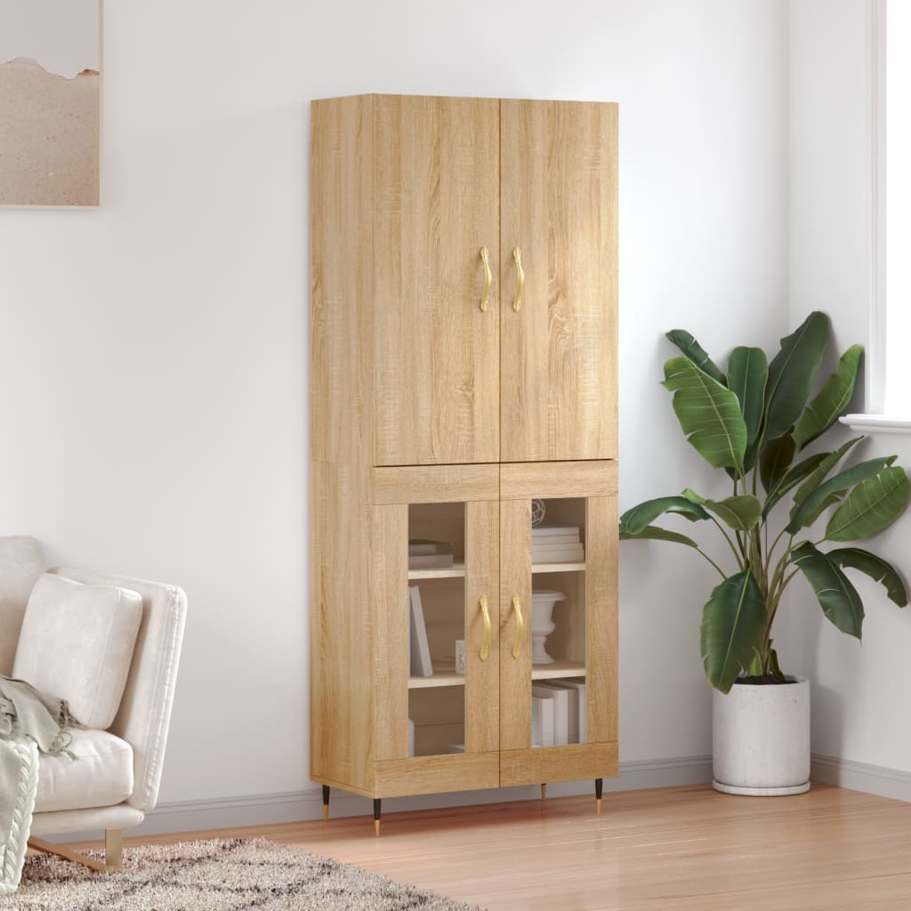 Berkfield Highboard Sonoma Oak 69.5x34x180 cm Engineered Wood