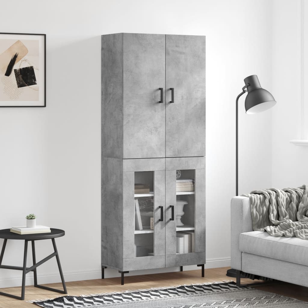 Berkfield Highboard Concrete Grey 69.5x34x180 cm Engineered Wood
