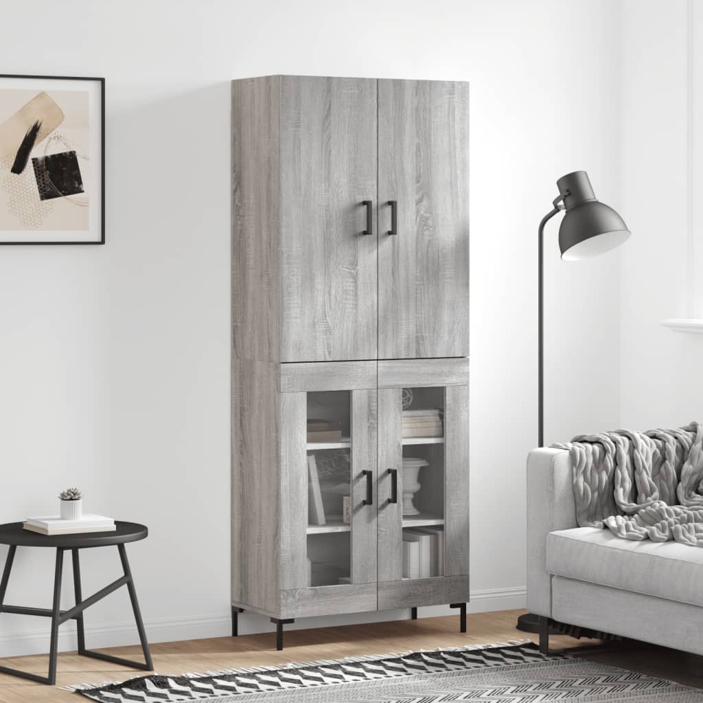 Berkfield Highboard Grey Sonoma 69.5x34x180 cm Engineered Wood