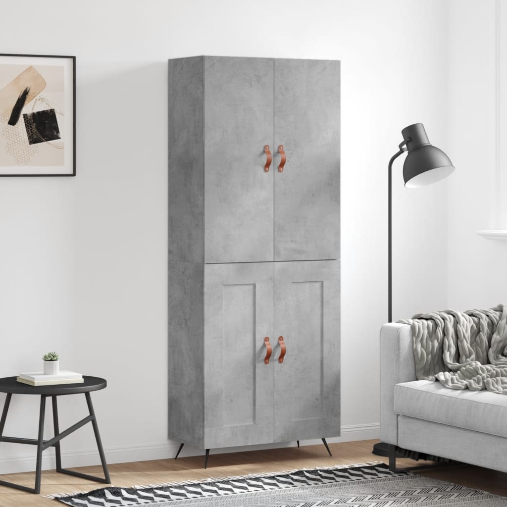 Berkfield Highboard Concrete Grey 69.5x34x180 cm Engineered Wood
