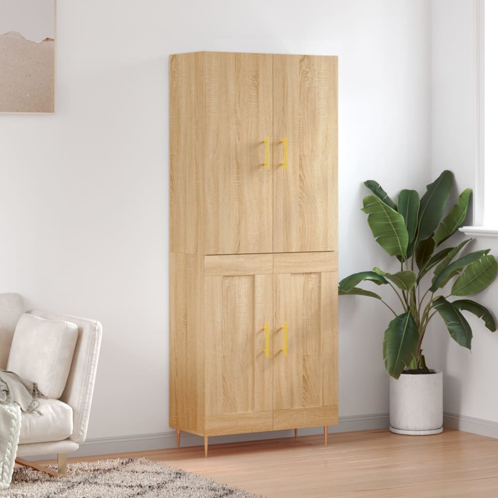 Berkfield Highboard Sonoma Oak 69.5x34x180 cm Engineered Wood