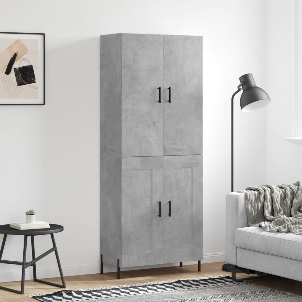 Berkfield Highboard Concrete Grey 69.5x34x180 cm Engineered Wood