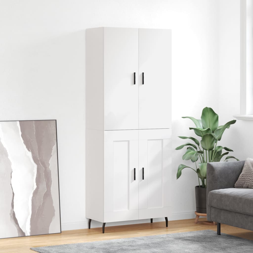 Berkfield Highboard White 69.5x34x180 cm Engineered Wood