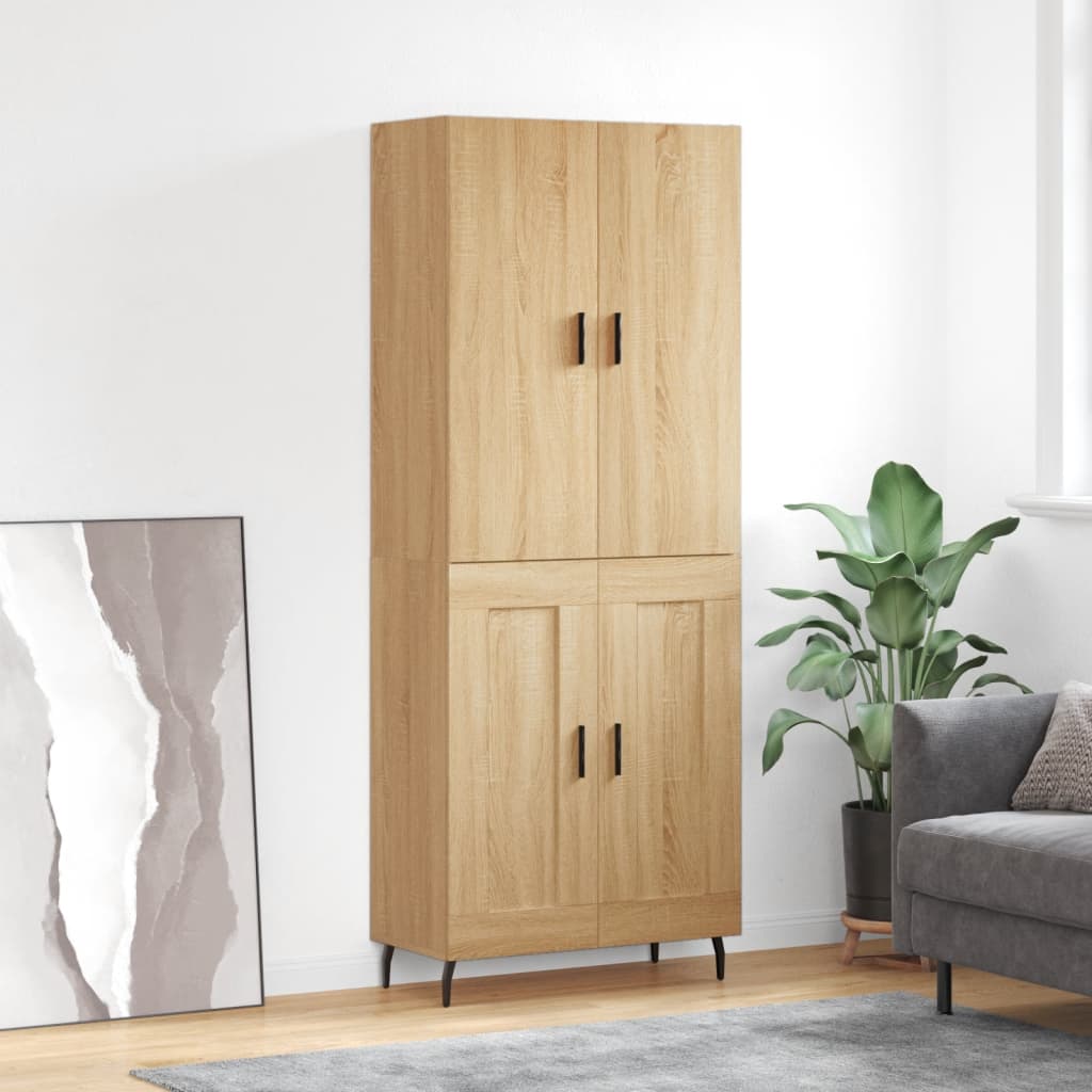 Berkfield Highboard Sonoma Oak 69.5x34x180 cm Engineered Wood
