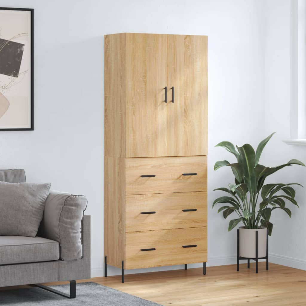 Berkfield Highboard Sonoma Oak 69.5x34x180 cm Engineered Wood