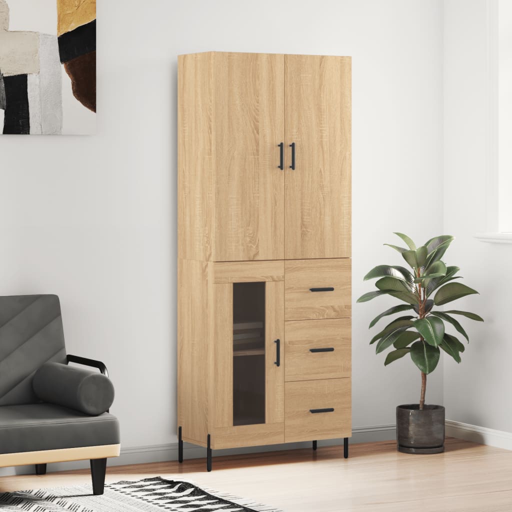 Berkfield Highboard Sonoma Oak 69.5x34x180 cm Engineered Wood