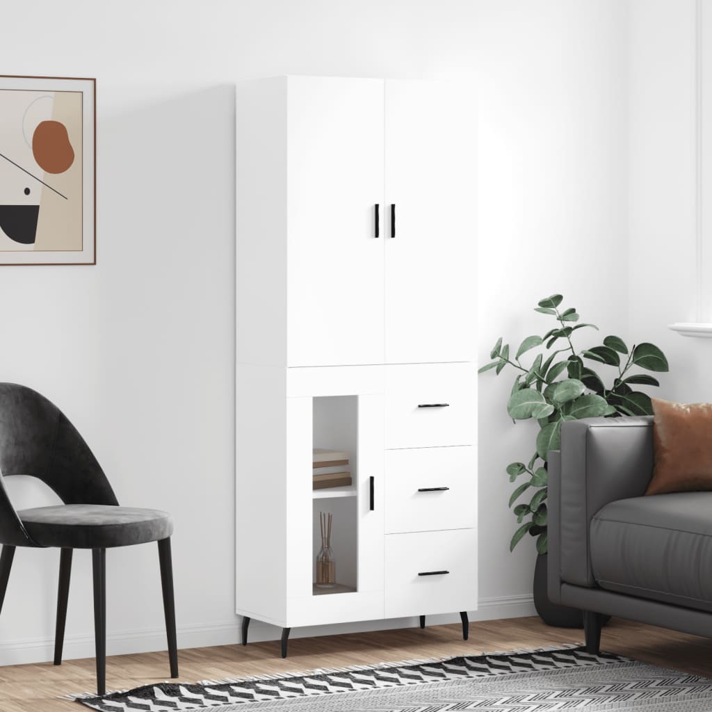 Berkfield Highboard White 69.5x34x180 cm Engineered Wood