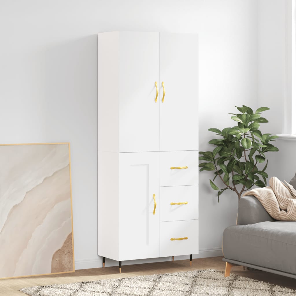 Berkfield Highboard White 69.5x34x180 cm Engineered Wood