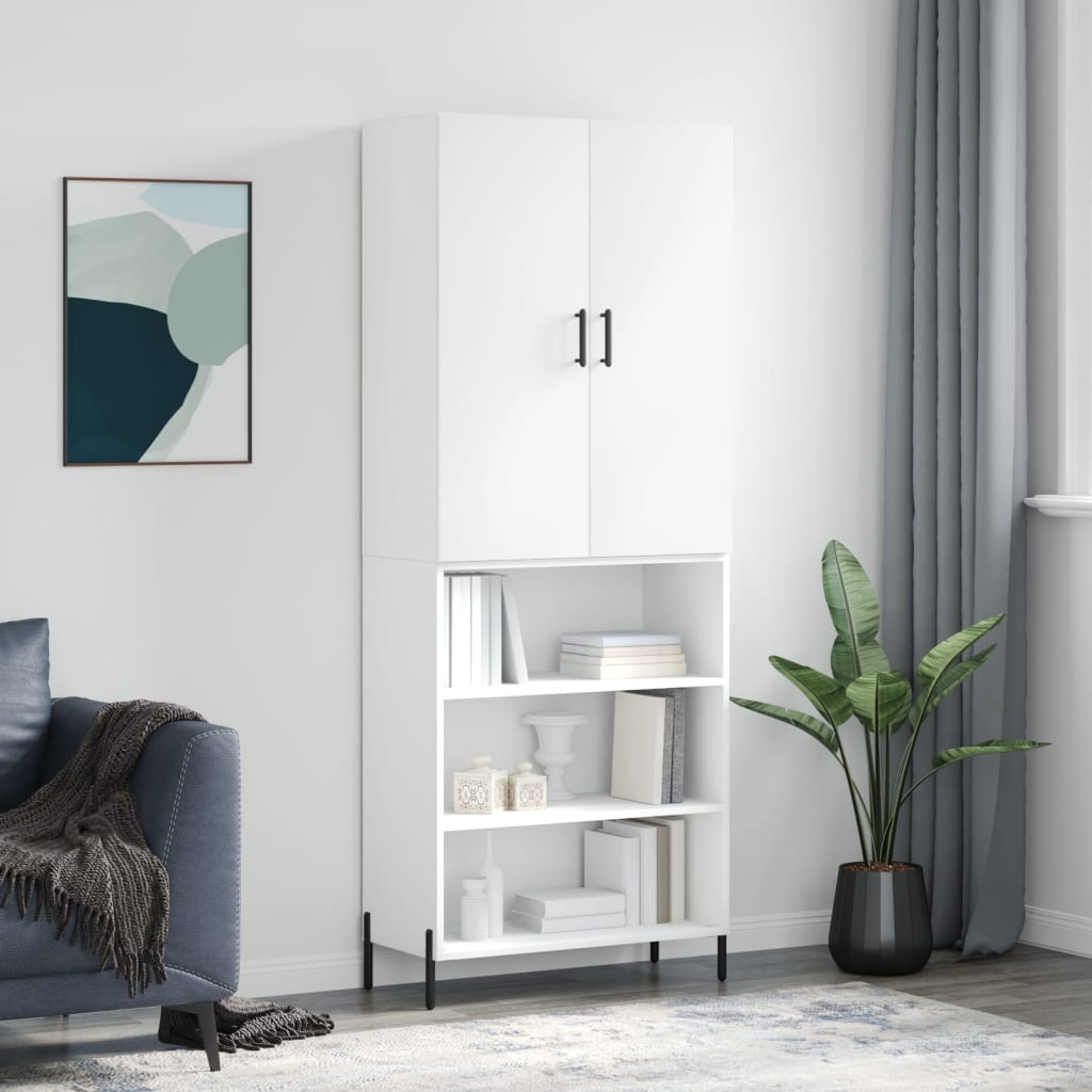 Berkfield Highboard White 69.5x34x180 cm Engineered Wood
