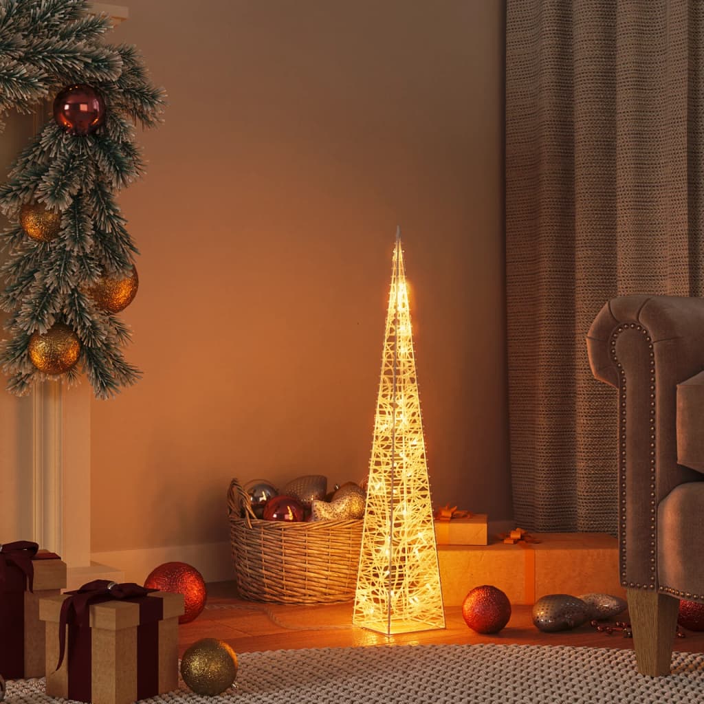 Berkfield Christmas Light Cone 30 LEDs Warm White 60 cm Acrylic