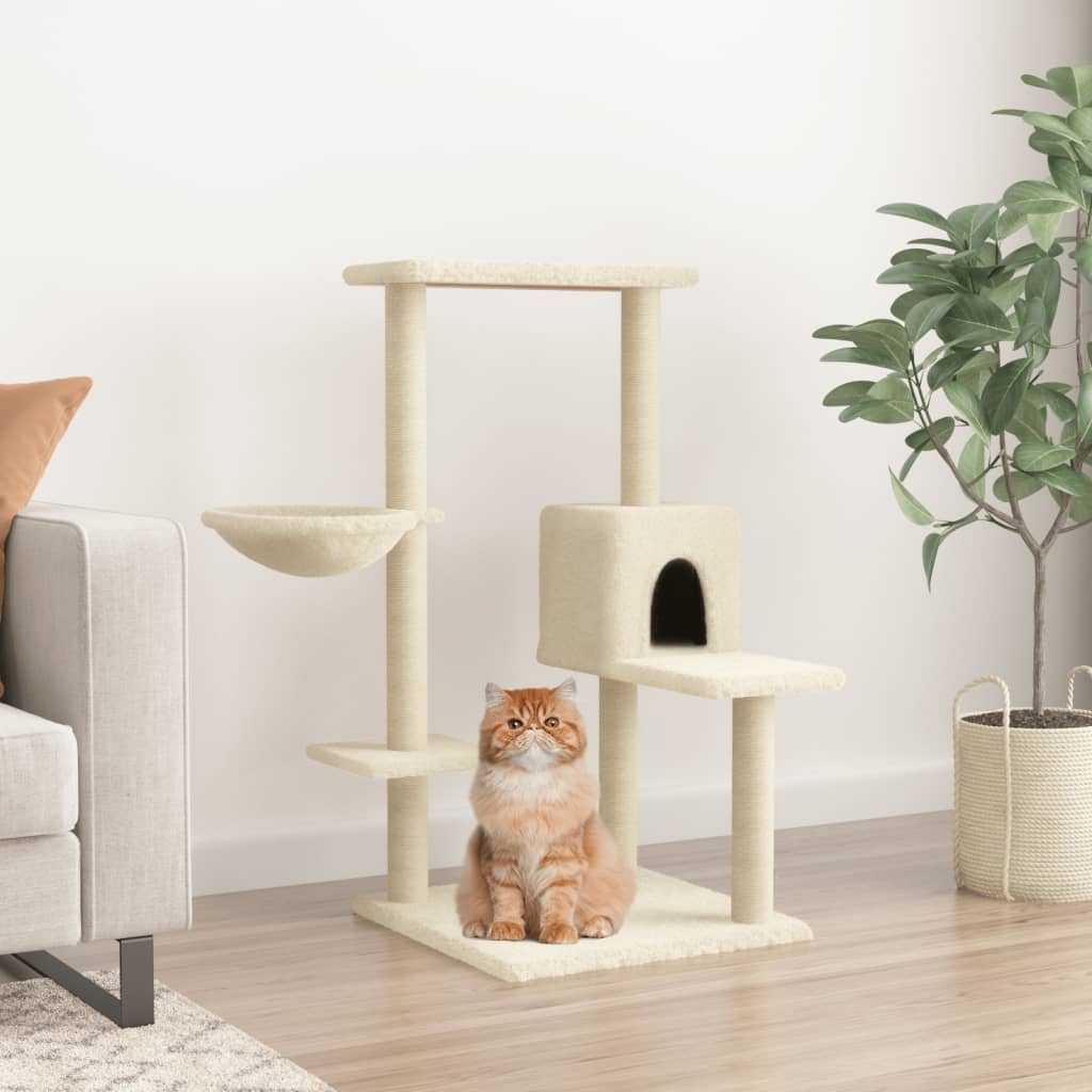 Berkfield Cat Tree with Sisal Scratching Posts Cream 95 cm