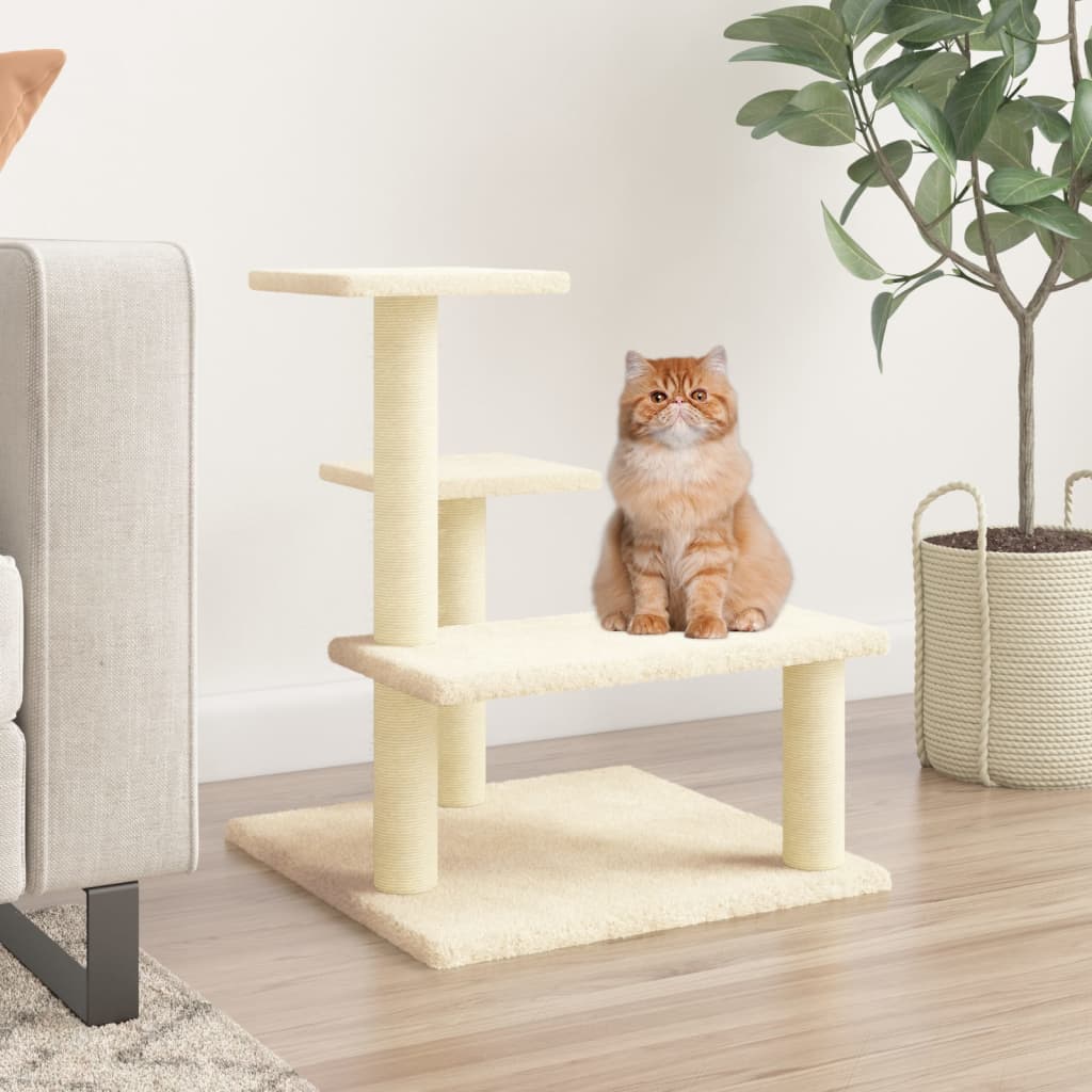 Berkfield Cat Tree with Sisal Scratching Posts Cream 61 cm